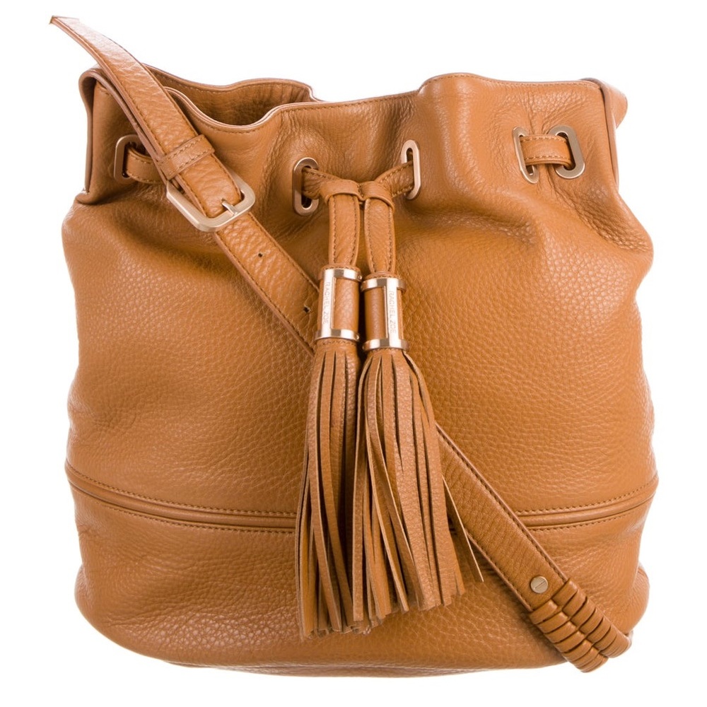 RACHEL ZOE Grained Leather Bucket Bag